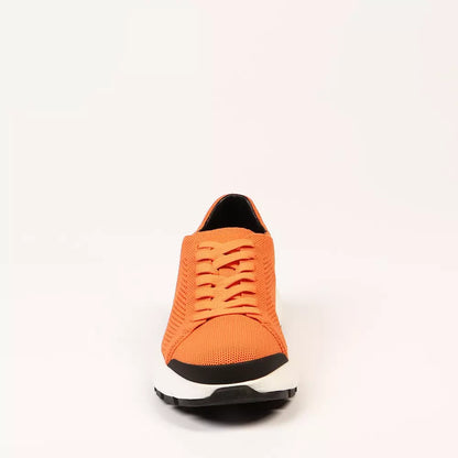 Orange Textile Men Sneaker