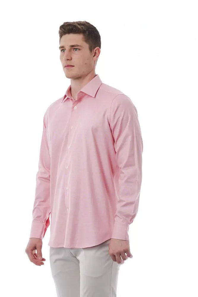 Pink Cotton Men Shirt