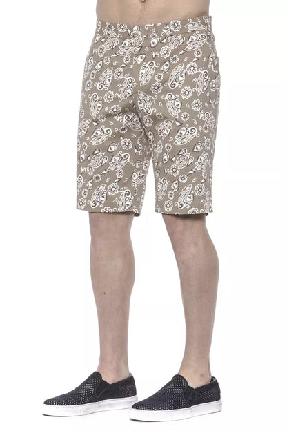 Beige Cotton Mens Bermuda Short