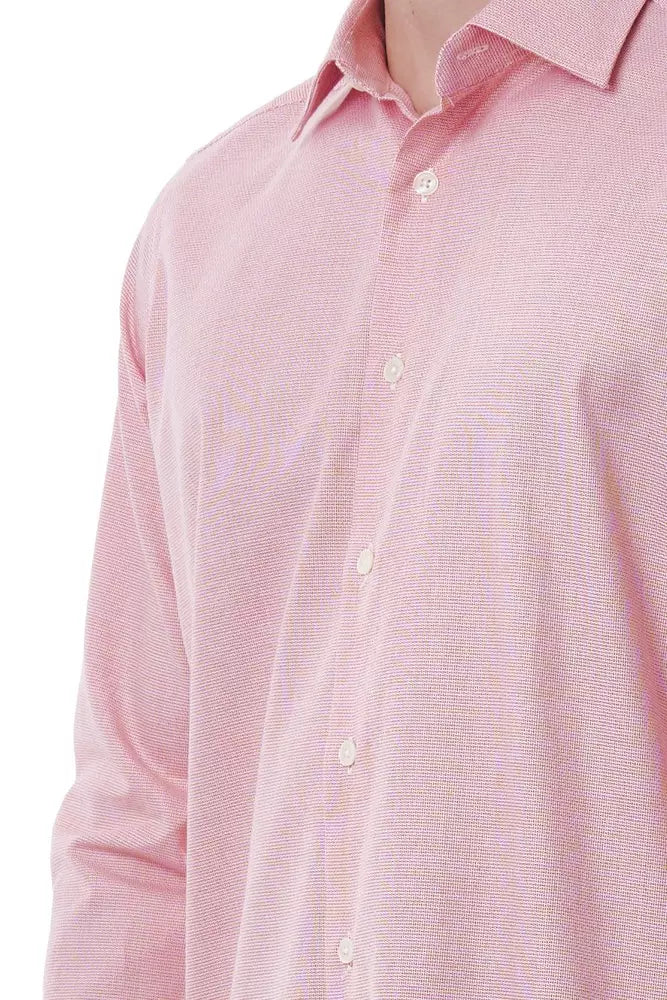 Pink Cotton Men Shirt