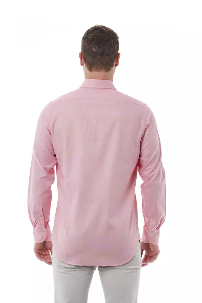 Pink Cotton Men Shirt