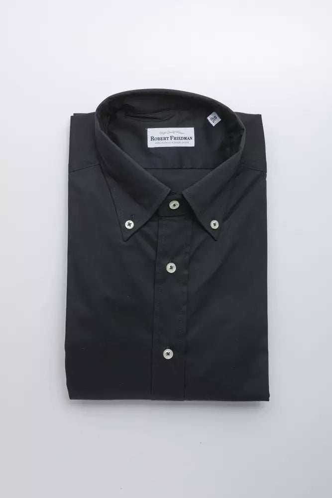 Black Cotton Men Shirt