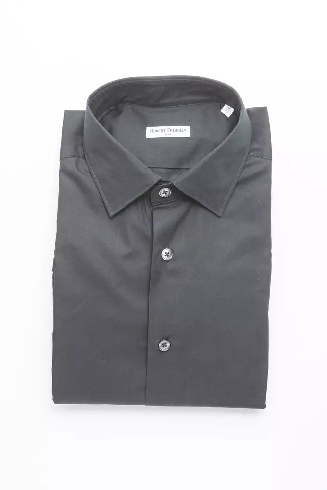 Black Cotton Men's Shirt