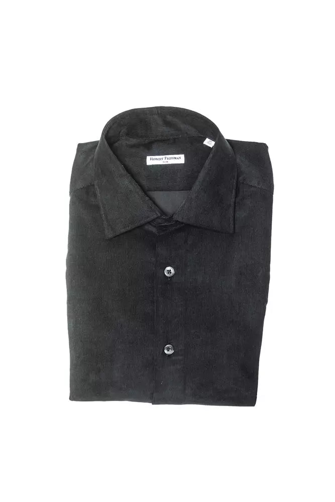 Black Cotton Men Shirt