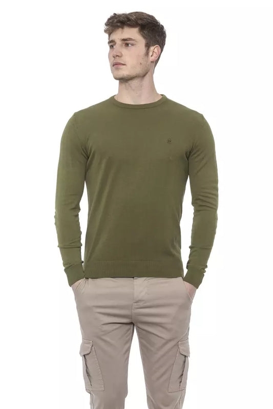 Green Cotton Men Sweater