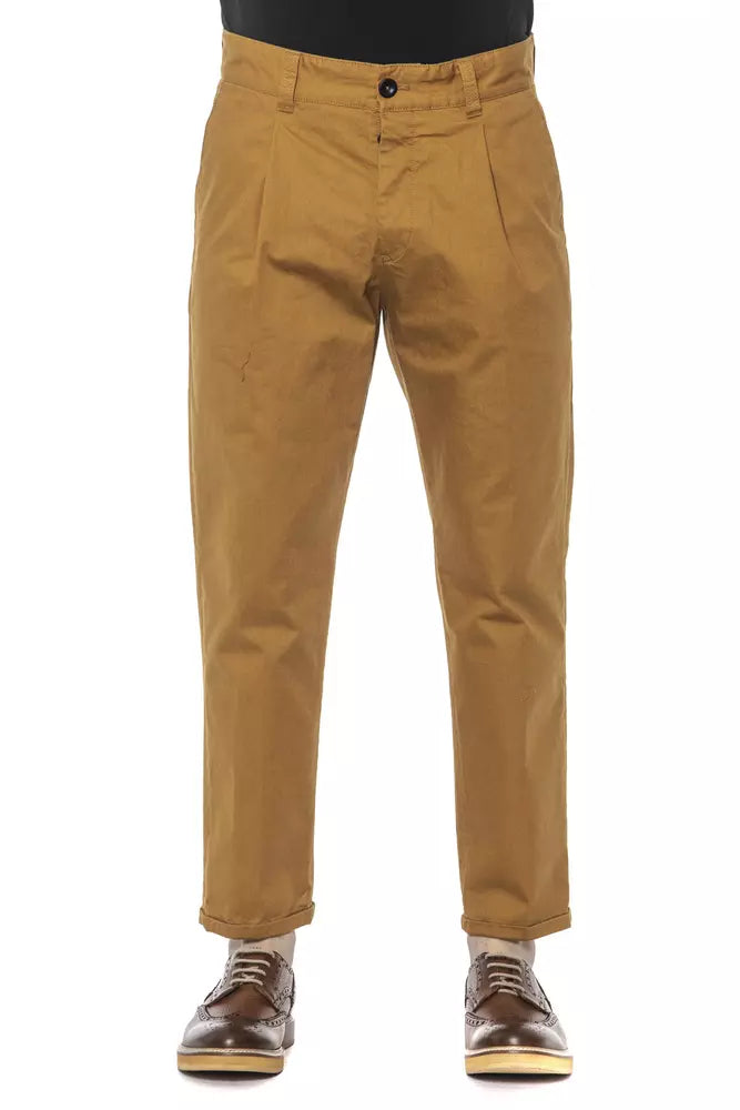 Brown Cotton Men's Trouser