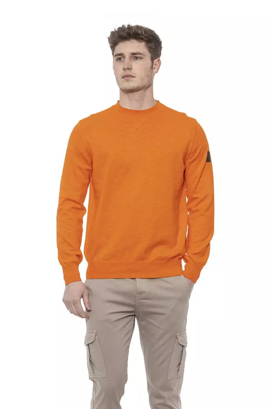 Orange Cotton Men Sweater