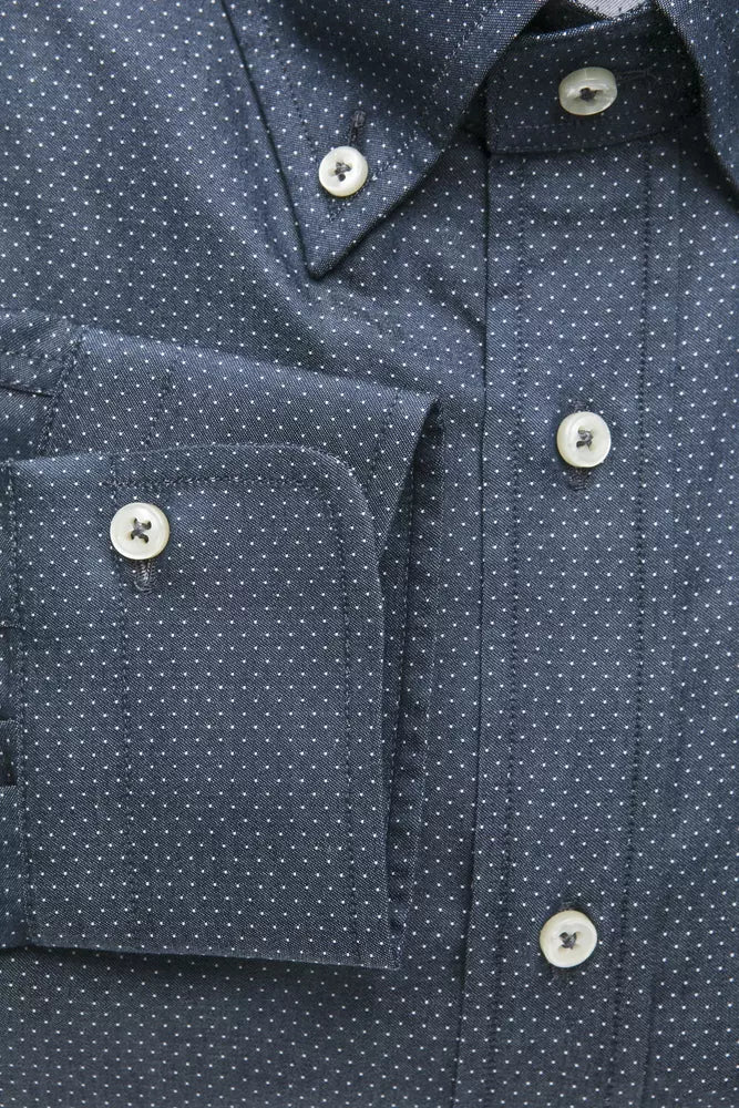 Blue Cotton Men Shirt