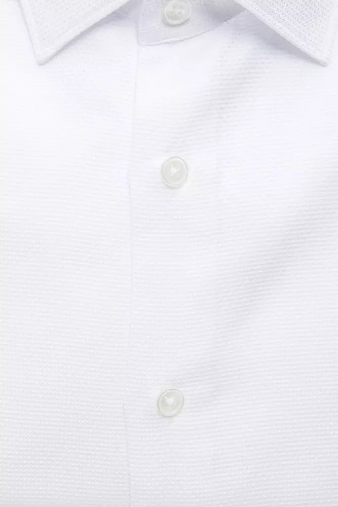 White Cotton Men Shirt