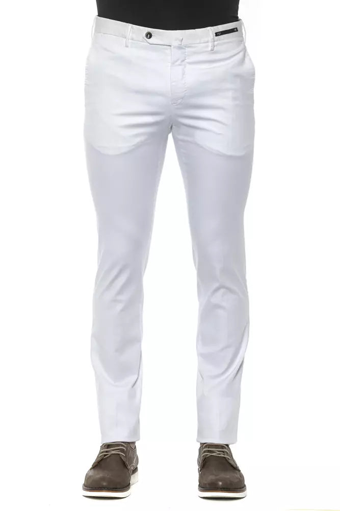 White Cotton Men Trouser