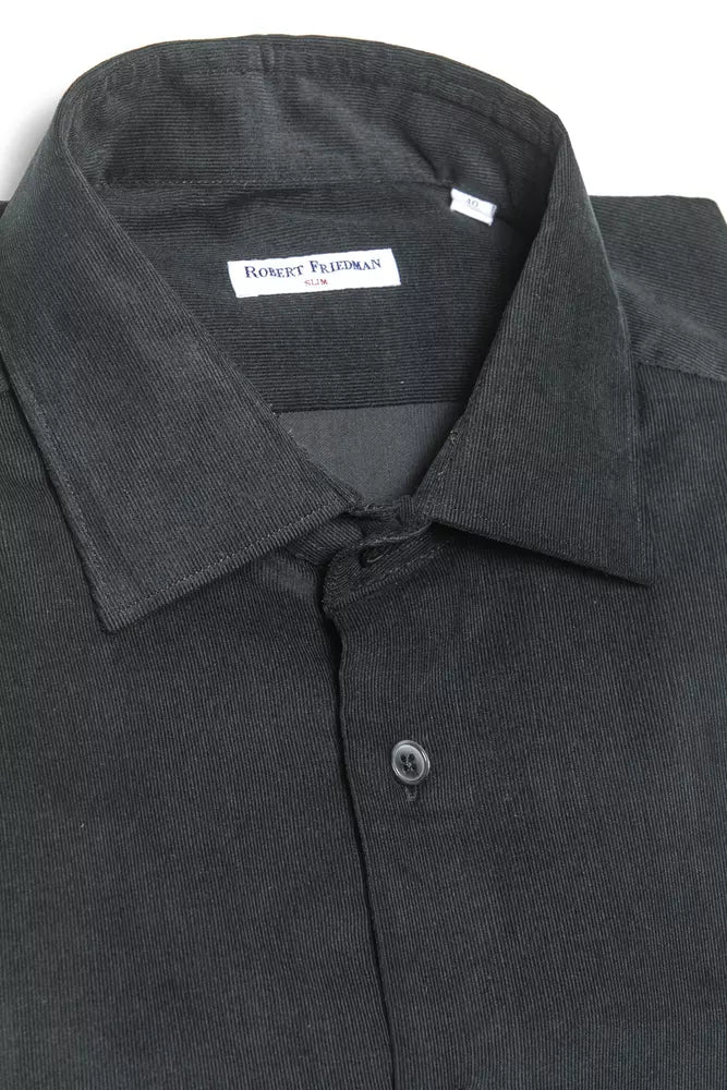 Black Cotton Men Shirt