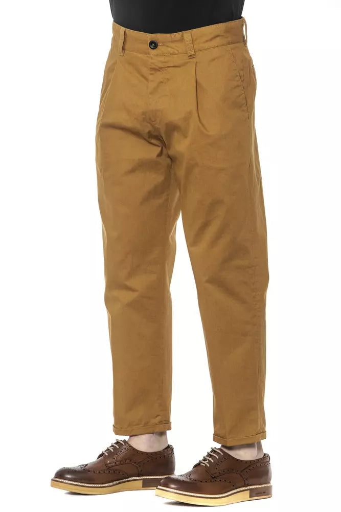 Brown Cotton Men's Trouser