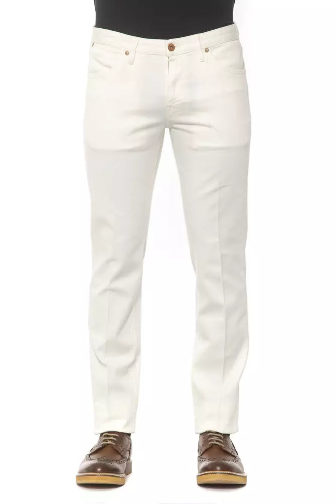 White Cotton Mens Trouser