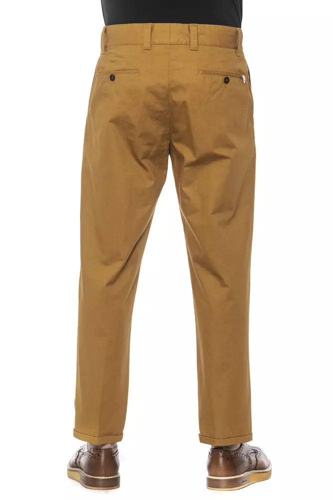 Brown Cotton Men's Trouser