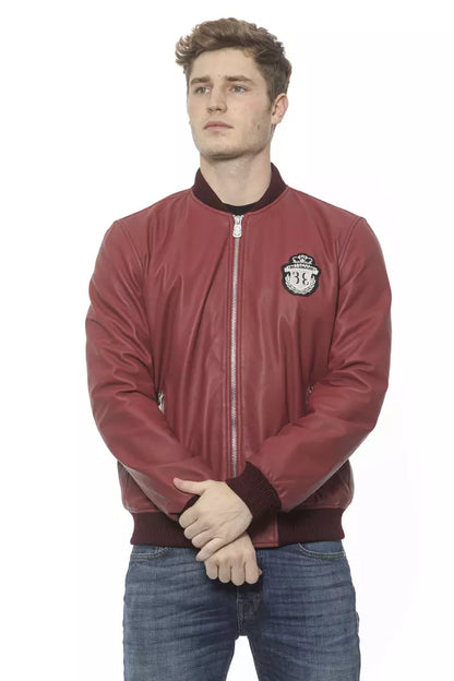 Burgundy Leather Men Jacket