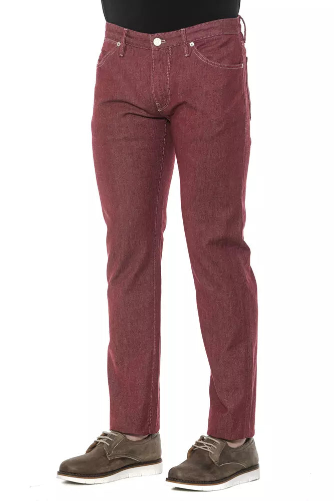 Burgundy Cotton Men Trouser