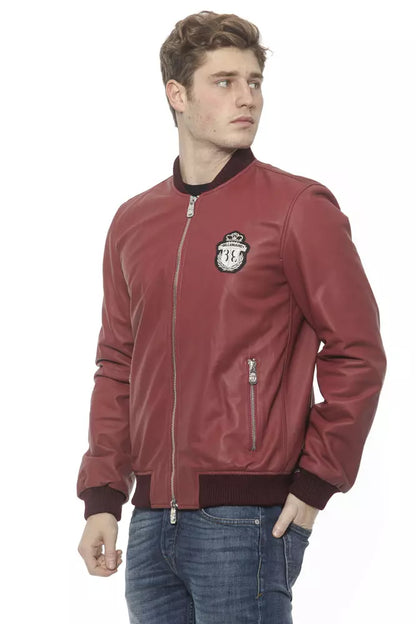 Burgundy Leather Men Jacket