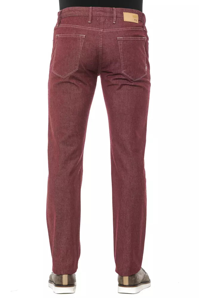 Burgundy Cotton Men Trouser