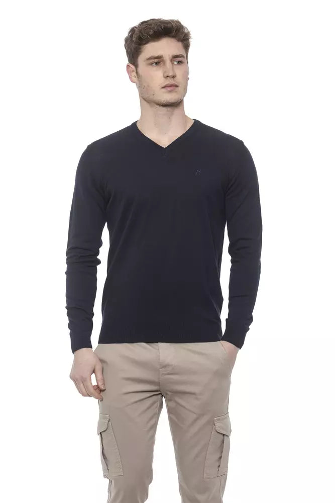 Blue Cotton Men's Sweater