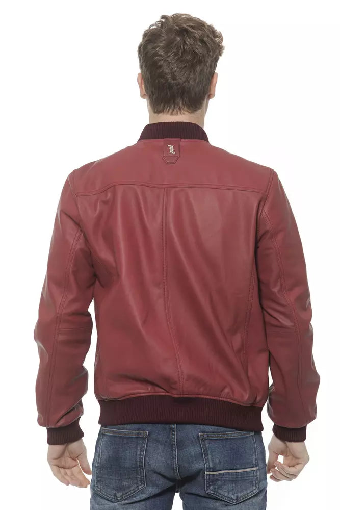 Burgundy Leather Men Jacket