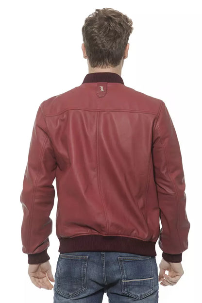 Burgundy Leather Men Jacket