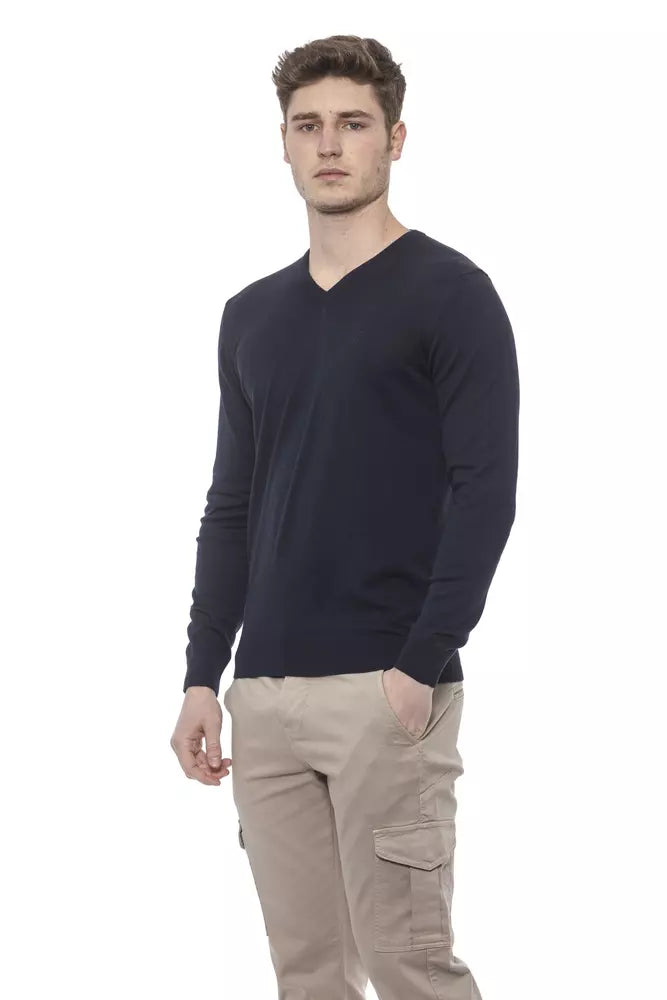 Blue Cotton Men's Sweater