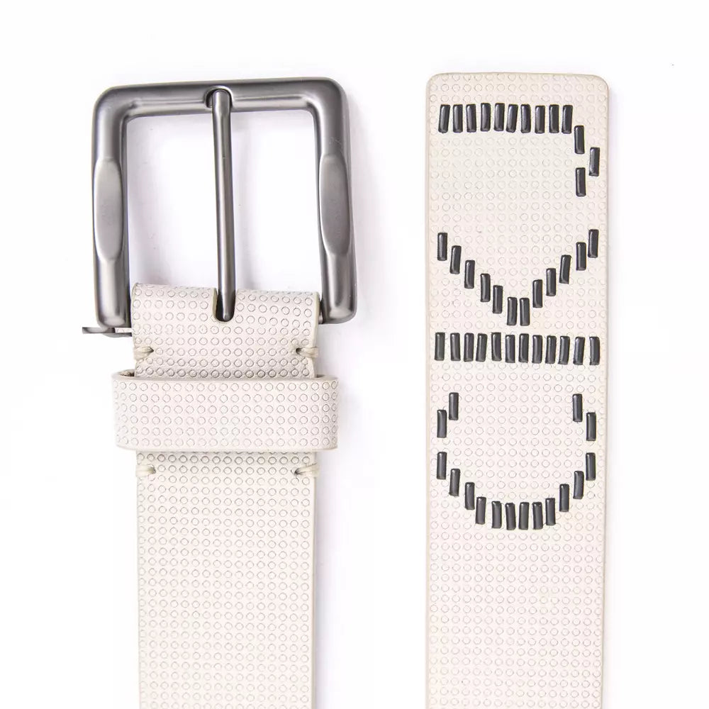 Beige Leather Men Belt