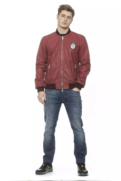 Burgundy Leather Men Jacket