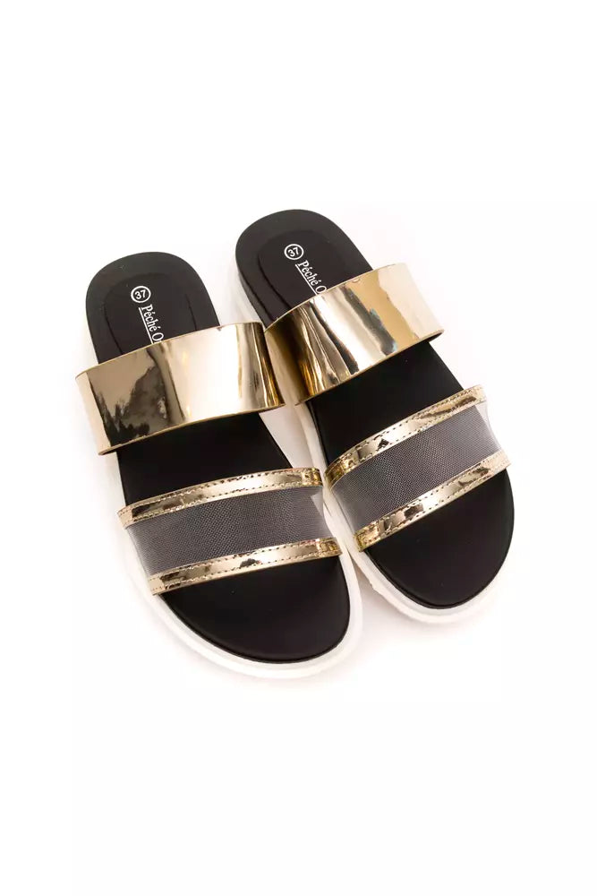 Gold Polyethylene Women Sandal