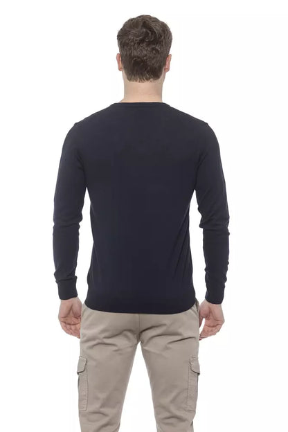 Blue Cotton Men's Sweater