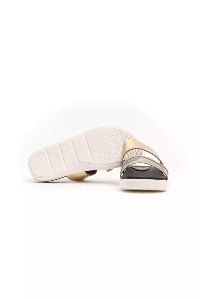 Gold Polyethylene Women Sandal