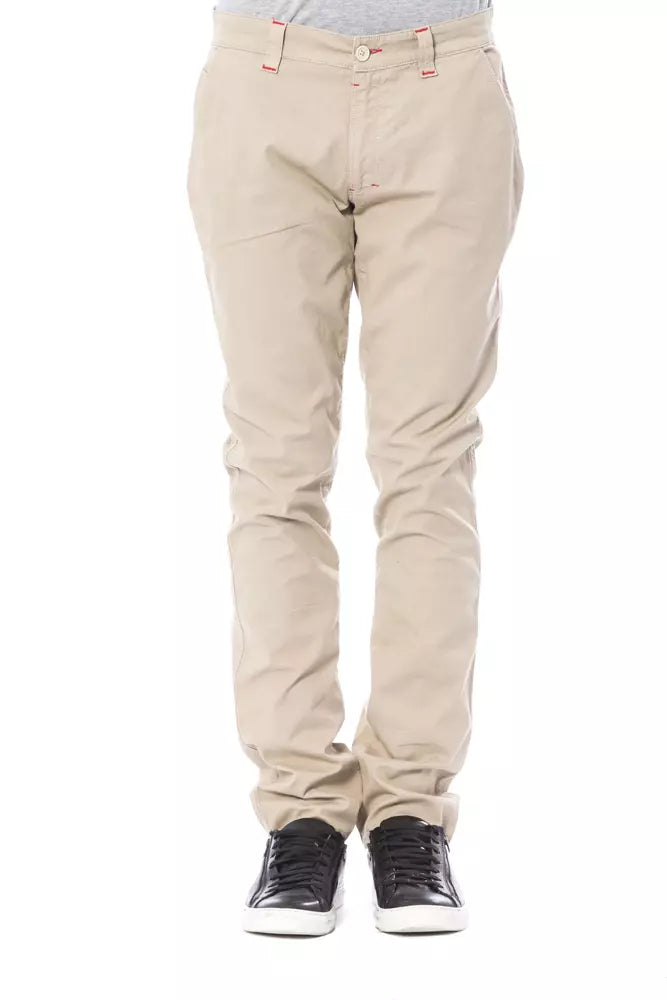 Beige Cotton Men Chino Pant