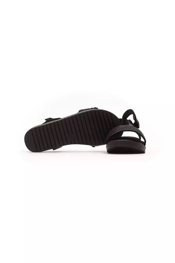 Black Textile Women Sandal