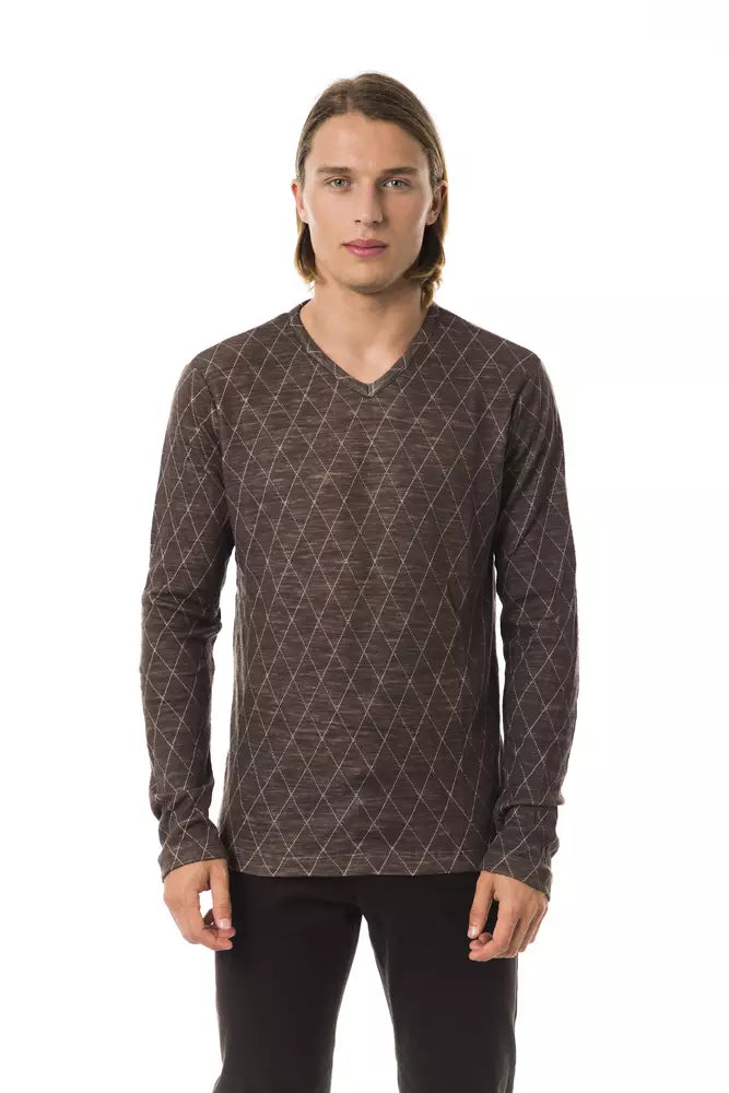 Brown Cotton Men Sweater