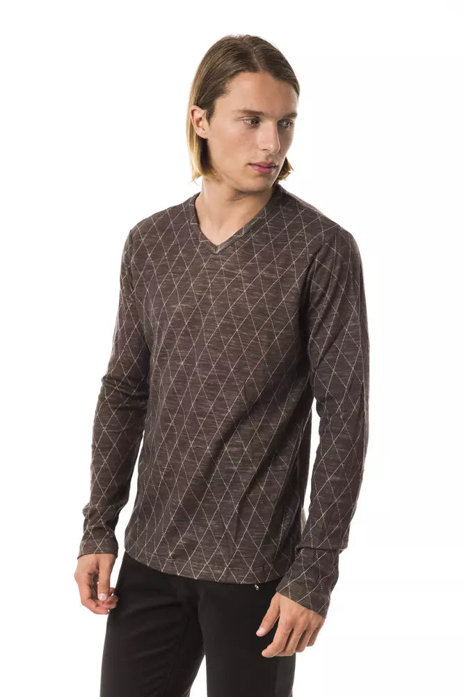 Brown Cotton Men Sweater