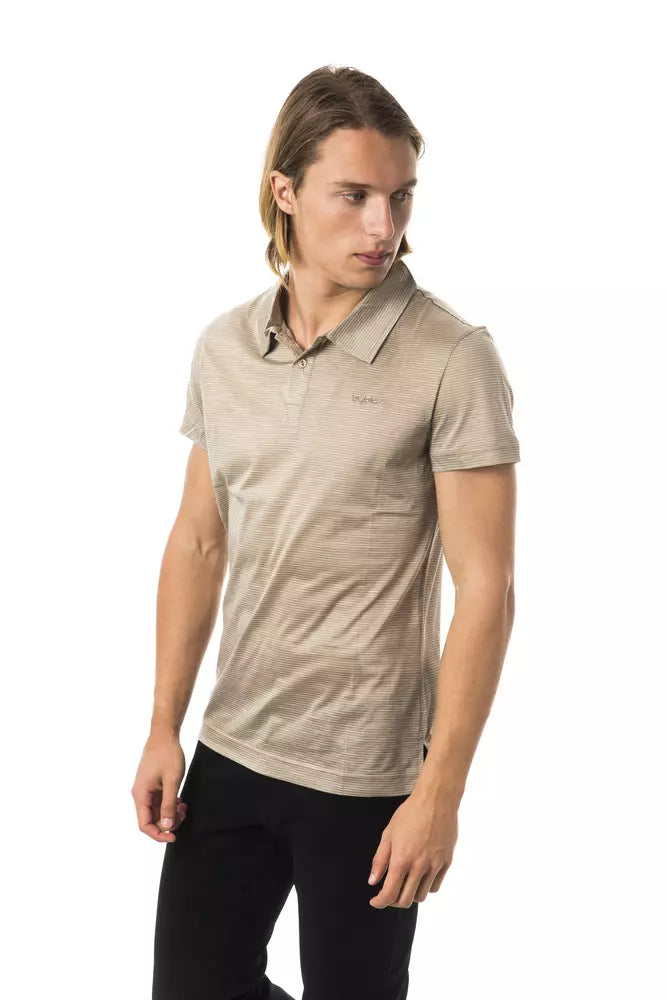 Gray Cotton Men Polo Shirt