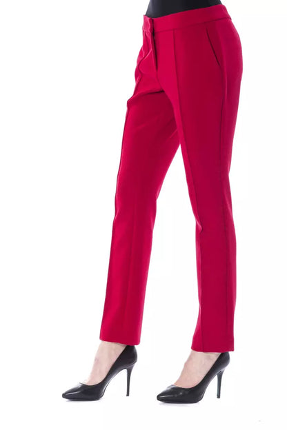 "Fuchsia Polyester Women Pant"