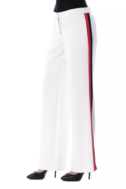 White Polyester Women Pants