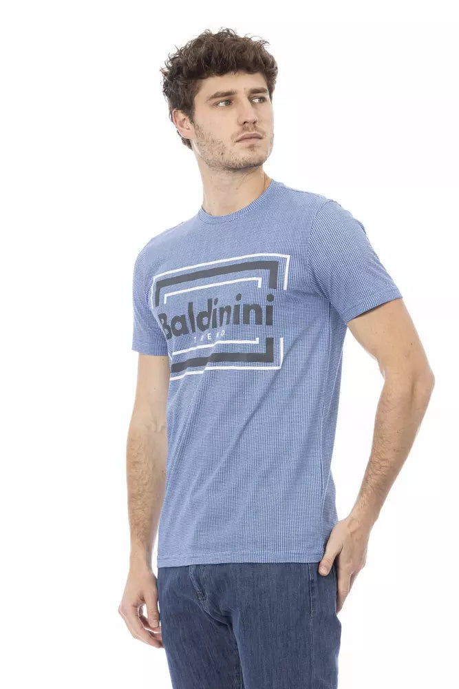 Light Blue Cotton Men T-Shirt