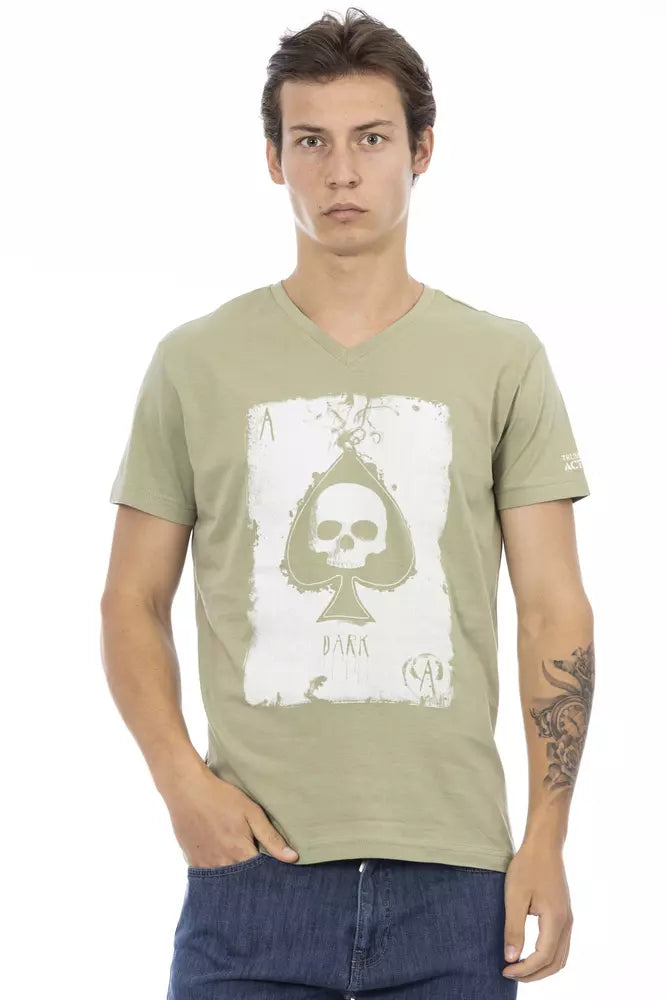 Green Cotton Men T-Shirt