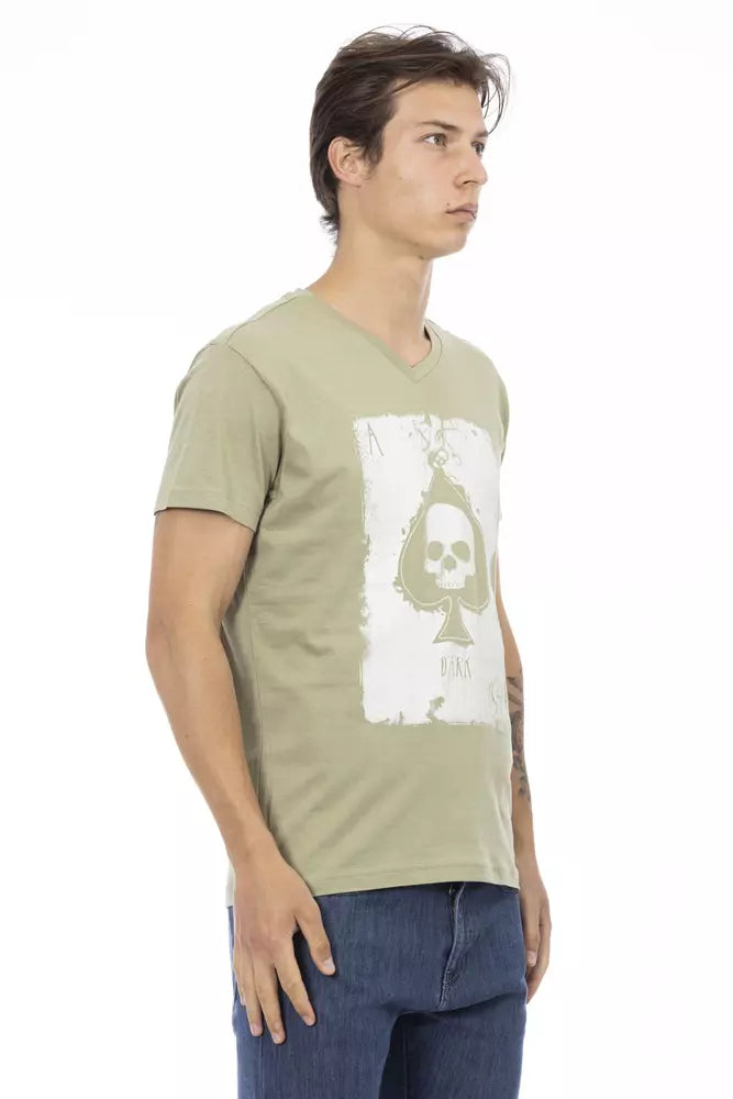 Green Cotton Men T-Shirt