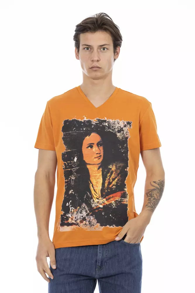 Orange Cotton Men T-Shirt