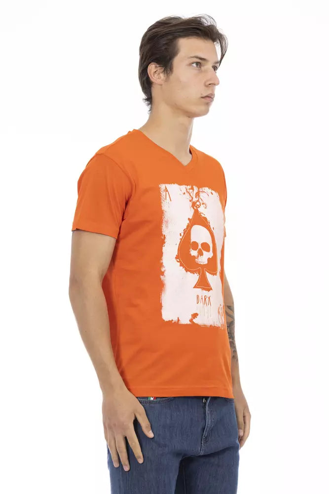 Orange Cotton Men T-Shirt