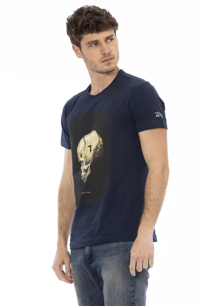 Blue Cotton Men T-Shirt