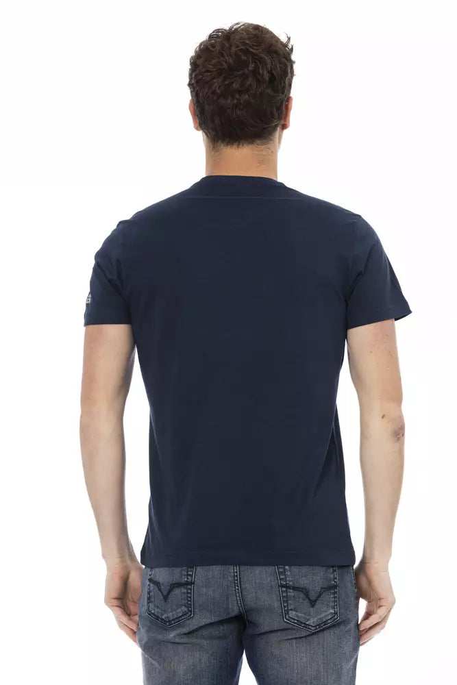 Blue Cotton Men T-Shirt