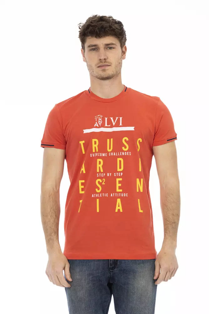 Orange Cotton Men T-Shirt