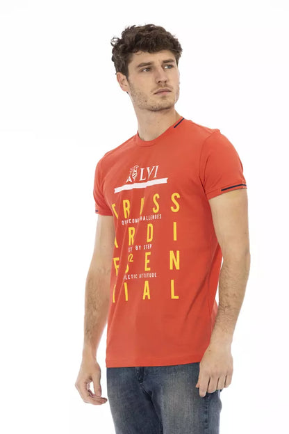 Orange Cotton Men T-Shirt