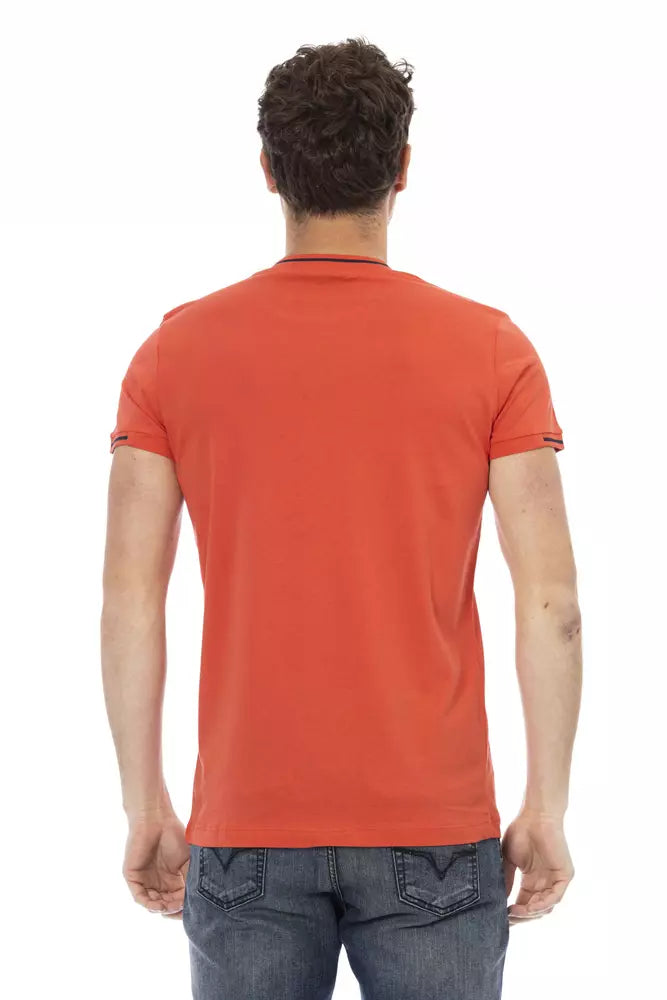 Orange Cotton Men T-Shirt