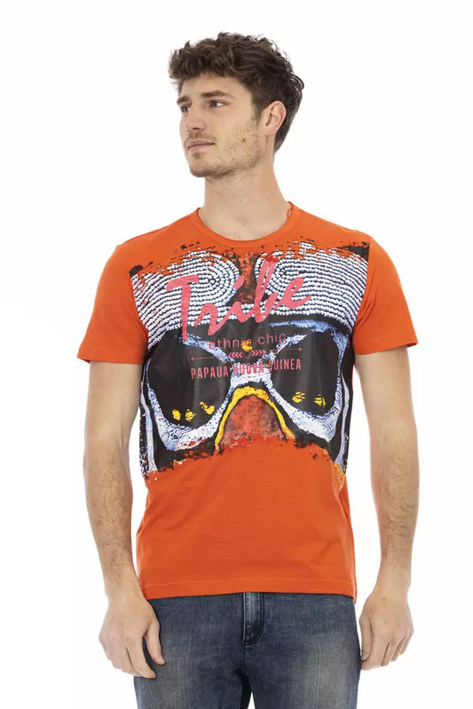 Orange Cotton Men T-Shirt