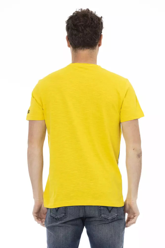 Yellow Cotton Men T-Shirt